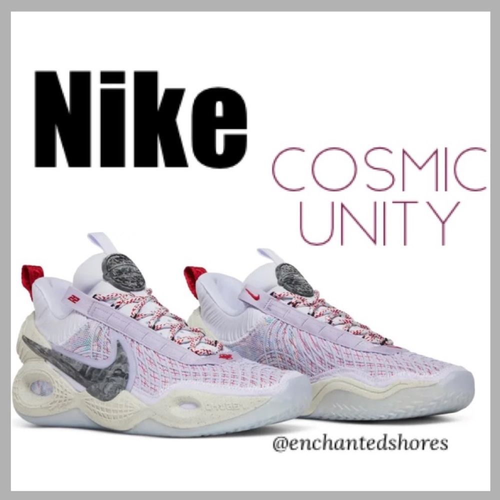 Nike Cosmic Unity Athletic Shoes Gray White Silver Lavender Purple Size 10 1/2